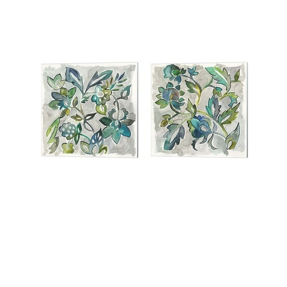 Sapphireine by Chariklia Zarris Canvas Art Set of 2 14 inch X 14 inch Each