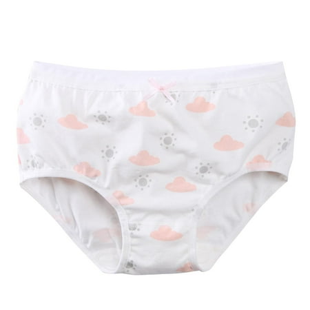 ZACPNCV Girls Breathable Cotton Brief Kawaii Schoolgirl Panties Anime Underwear Cute Panty Brief Medium Waist Underpants White 4-5 Years