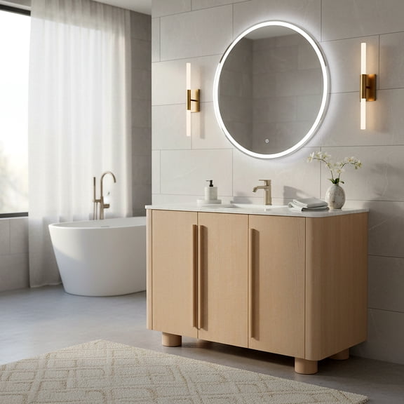 Safavieh Couture Cindybella 48" Single Sink Bathroom Vanity, Natural/White