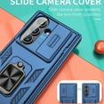 thumbnail image 3 of ELEHOLD Case for Samsung Galaxy Z Fold 5, Shockproof Hinge Phone Case with Slide Camera Cover & Kickstand,Blue, 3 of 6