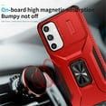 thumbnail image 2 of For Samsung Galaxy A16 Slim Fit Shockproof Hybrid with Slide Camera Cover & Rotated Ring Kickstand, [Military-Grade] Phone Case For Samsung Galaxy A16 6.7",Red,For Galaxy A16, 2 of 8