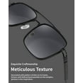 thumbnail image 3 of FEISEDY Retro Square Aviator Sunglasses for Men Women Vintage 70s Pilot Shades Classic Metal Frame B2845, 3 of 14