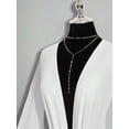 thumbnail image 3 of White Oversized Plunging V-Neck Mini Dress With Bell Sleeves And Twist Front Detail, 3 of 8