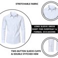 thumbnail image 2 of Mens Long Sleeve Slim-Fit Design Dress Shirts (3-Pack), 2 of 4