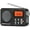 Black, variant on Portable Am Fm Radio, Compact Personal Radio, Transistor Radio with Loud Speaker, Digital Time Display, Battery Operated or DC USB, Clear Dial, Headphone Jack, Perfect for Indoor, Outdoor Use- White