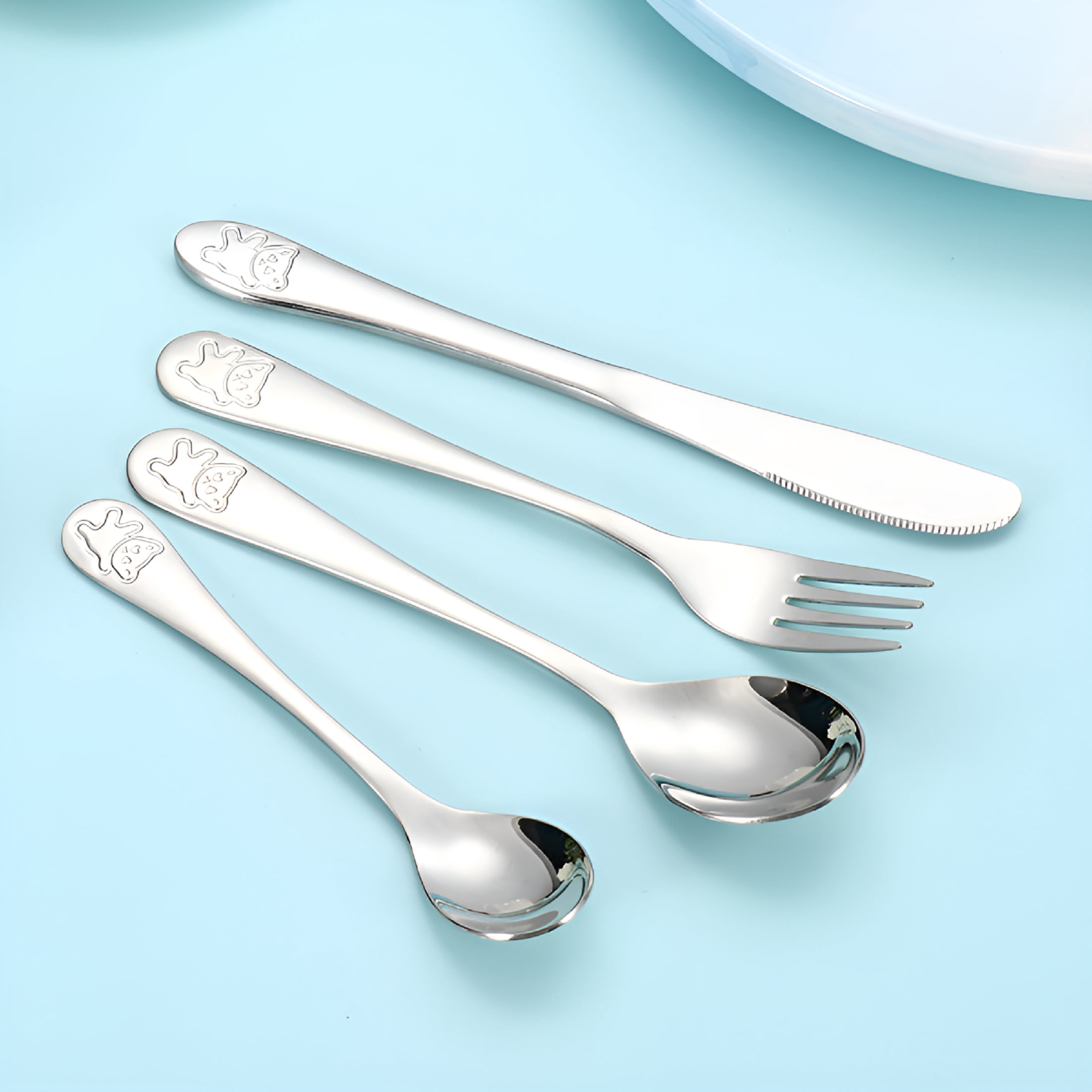 BPPEG 24 Piece Kids Spoons Toddler Spoons,6.5 Inch Stainless Steel Kids Silverware Toddler Utensils,Child and Toddler Safe Flatware Children Spoons,Baby Spoons for Self Feeding,Dishwasher Safe