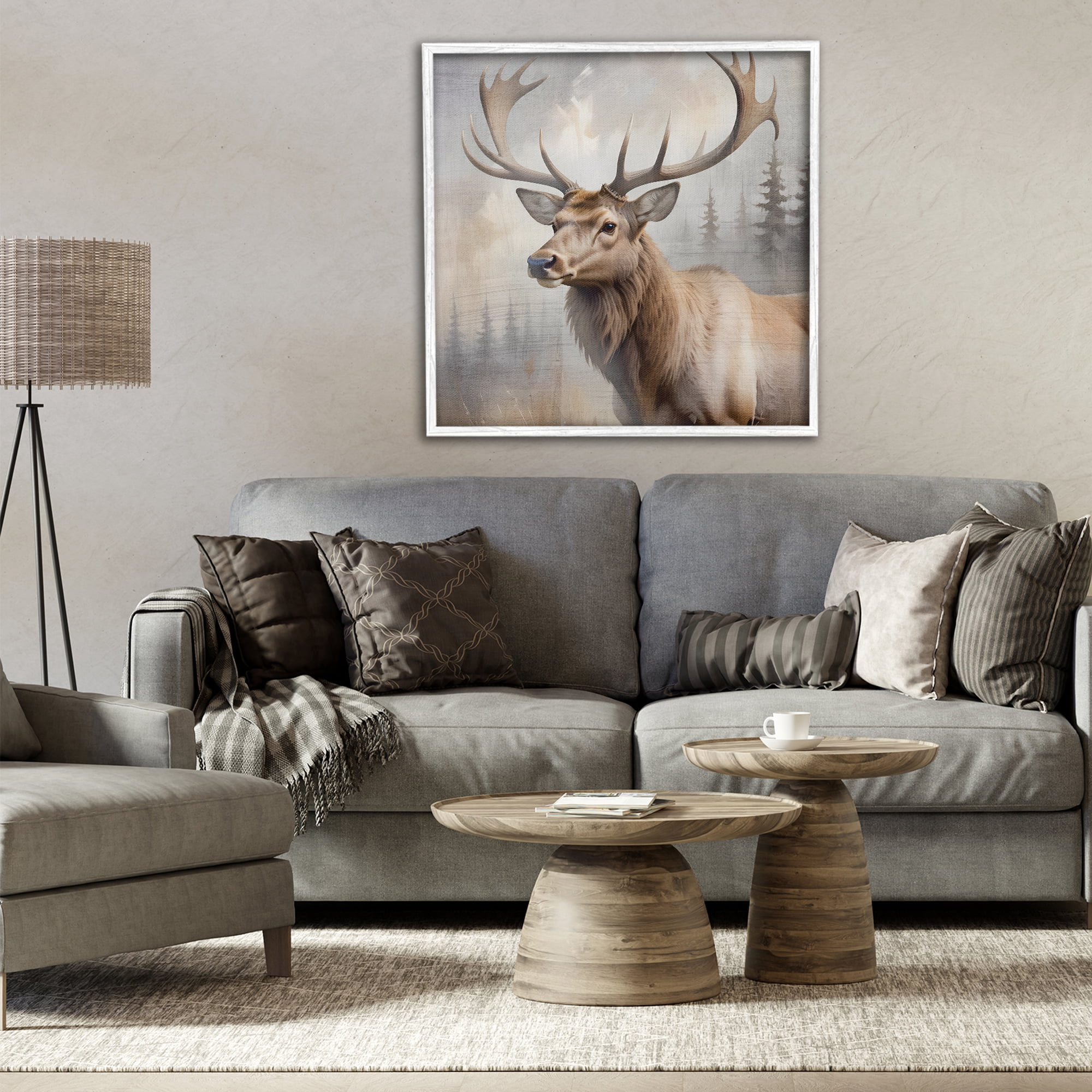 Stupell Industries Graceful Forest Stag White Framed Giclee Art, design by Susan Arnot