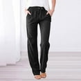 thumbnail image 2 of Lumtrix Linen Pants Women 2026 Spring Summer Fashion Straight Leg Pant Dressy Casual High Waisted Loose Boho Trousers With Pockets Black L, 2 of 7