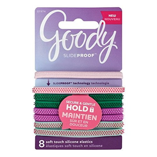 Goody SlideProof Hair Tie Elastics Sparkly Neon 8count