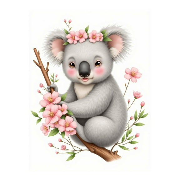 Diamond Art Kits for Adults - 5d Koala Blossom Branch Art Diamond Painting for Adults, Diamond Art for Adults Beginners, Diamond Painting Kits for Adults for Home Wall Decor