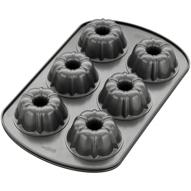Wilton Nonstick Mini Fluted Tube Pan 6-Cavity Bakeware Set, 2-Piece 