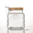 thumbnail image 4 of YAOMOBB Airtight Glass Jar Vintage Pattern Glass Storage Jar Bamboo Lid Large Capacity Kitchen Storage Container Good Sealing, 4 of 7