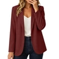 thumbnail image 2 of Stamzod Womens Jackets Dressy Casual Open Front Long Sleeve Blazer Lapel Business Work Dress Jacket with Pockets Red-1 XL, 2 of 10
