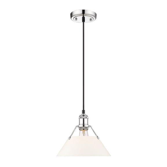 Orwell 1-Light Pendant in Chrome with Opal Glass