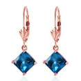 thumbnail image 2 of Galaxy Gold 14k Rose Gold Dangle Earrings with Square-shaped Blue Topaz, 2 of 4