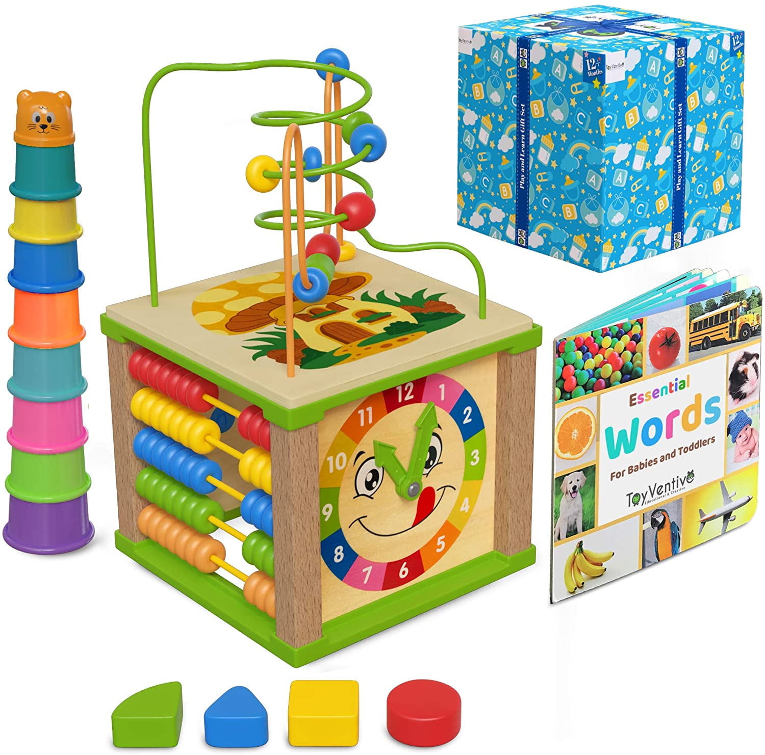Baby Activity Cube - Boys Gift Set 