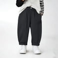 thumbnail image 3 of Jalioing Toddler Kids Cargo Pants Elastic Waist Plain Casual Pants Boys Girls Fashion Loose Wide Leg Pants with Pocket, 3 of 6