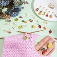 thumbnail image 3 of 20Pcs Stitch Markers Fruit Alloy Enamel Crochet Stitch Marker Charms 2Pcs Adjustable Knitting Loop Ring for Fingers Cute Safety Bulb Pins Kit for Crochet Knit Sewing Accessories for DIY, 3 of 9