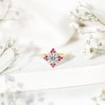thumbnail image 4 of Rosec Jewels Lab Grown Diamond Halo Engagement Ring with Real Ruby - Statement Ring - EF-VS Quality, 14K Yellow Gold, US 7.50, 4 of 9