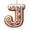 J, variant on Dserfhy 1/26Pcs Gingerbread Alphabet Ornaments 26 Initial Letter Candy Cane Pendant with Berries Pattern Mini Monogram Christmas Tree Hanging Decoration