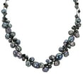 thumbnail image 2 of Sophisticated Elegance Freshwater Black Pearls Crystals on Silk Thread Necklace, 2 of 3