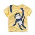 thumbnail image 3 of Toddler and Little Boys 3-Pack Short Sleeve Crew neck T-Shirts Monkey/Lion/Giraffe Graphic Tops 1-9 Years, 3 of 10