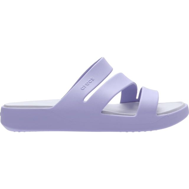Sandalias Crocs Getaway Strappy para mujer, color morado místico, talla 8