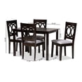thumbnail image 5 of Baxton Studio Lenoir Modern and Contemporary Gray Fabric Upholstered Espresso Brown Finished Wood 5-Piece Dining Set, 5 of 5