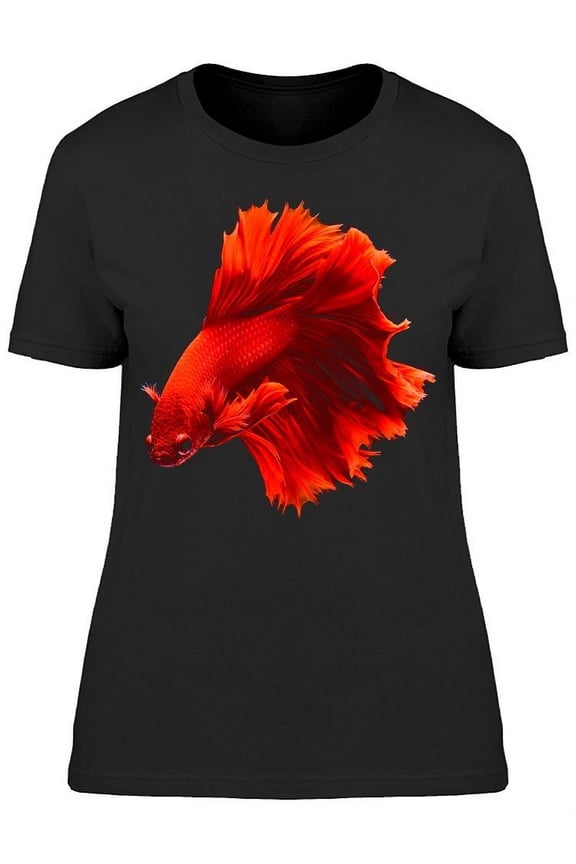 Red Halfmoon Betta Amazing T-Shirt Women -Image by Shutterstock, Female Large