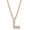 Rose Gold, variant on Initial Letter L Necklace, Moissanite, 925 Sterling Silver, Sterling Silver