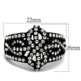 thumbnail image 2 of Stainless Steel Black Ion Plated Bow Design Crystal Fashion Ring Women's Size 6, 2 of 4