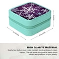 thumbnail image 2 of Shiartex Snowflakes Purple Airbrush Painting Jewelry Box for Mother's Day Gifts, Travel-Friendly Necklace, Ring, Earring Organizer Green, 2 of 5