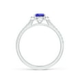 thumbnail image 2 of Angara Natural 0.8 Ct. Tanzanite with Diamond Halo Ring in 14K White Gold for Women (Ring Size: 12), 2 of 9