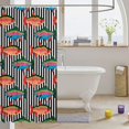 thumbnail image 3 of Manfei Whimsical Trout Shower Curtain 72Wx72L, Cartoon Stripe Bathroom Curtain, Black White Orange, 3 of 5