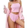 thumbnail image 2 of Sexyfree Ribbed Pajamas Set for Women Sexy Cami with Side Slit Shorts Sleepwear Lingerie 2 Piece Pjs Nightwear, 2 of 6