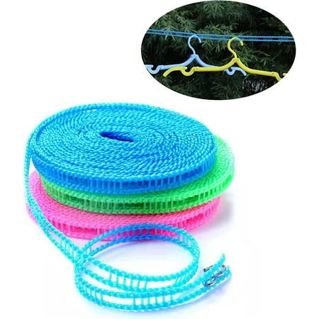 

Pack of 1 Windproof Washing Line Portable Anti-Wrap Travel Nylon Clothes Line for Camping Outdoor Indoor