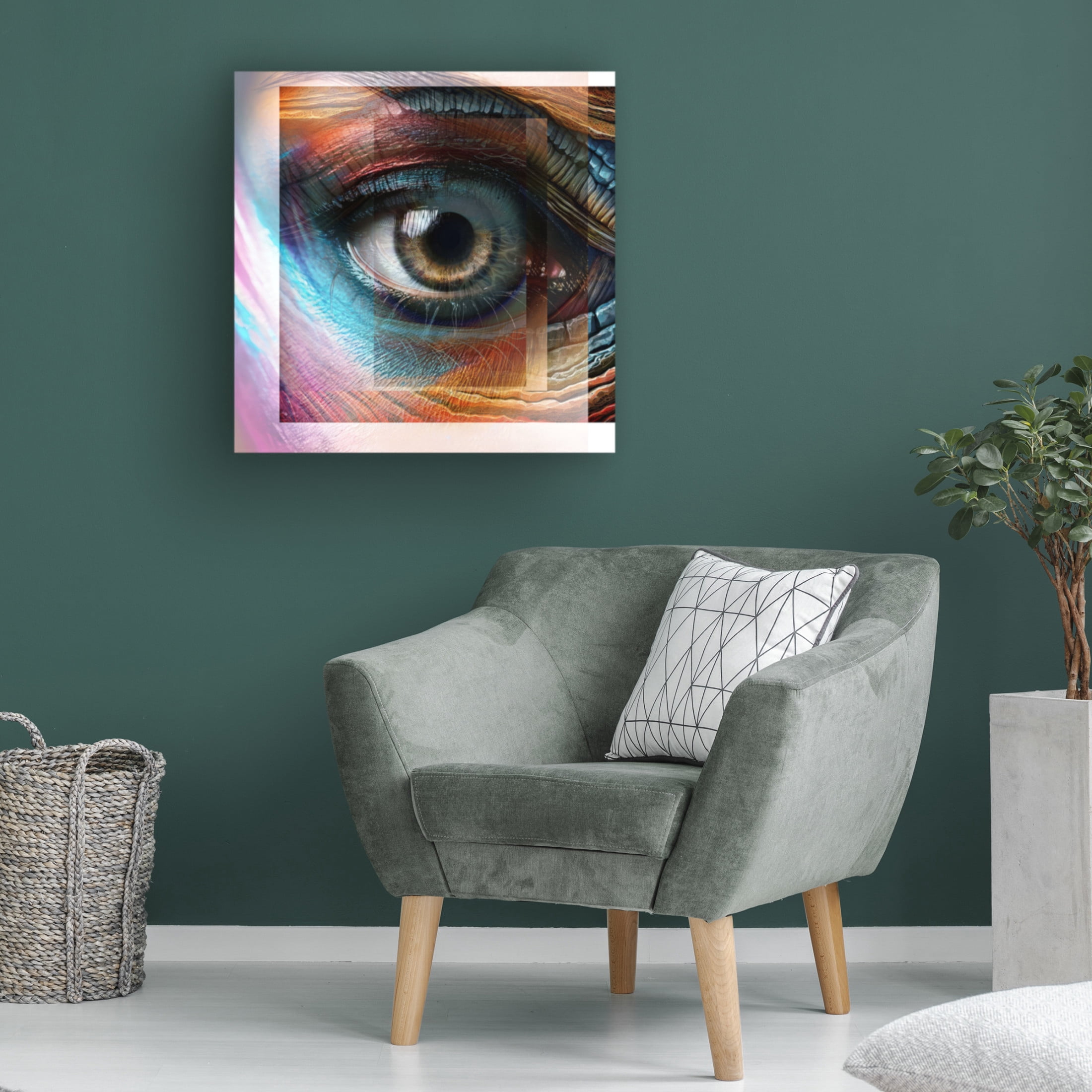 Canvas Wall Art - David Manlove 'Evolution Eyes 3' Wall Art for Living Room, Bedroom, or Office Décor by Trademark Fine Art - 18 x 18 Inches
