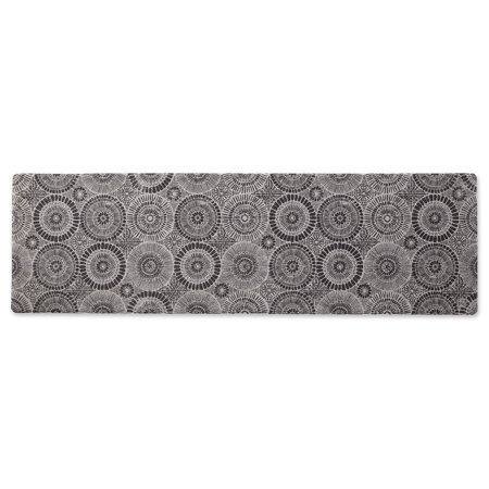 DII Multi-Color Black Kaleidoscope Fabric Tufted Mat 17.75x59