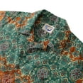 thumbnail image 2 of YIUME Red Hibiscus Tropical Leaves Men's 100% Cotton Camp Shirts Coconut Button, 2 of 8