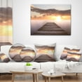 thumbnail image 4 of Designart Yellow Sea and Brown Pier - Seascape Throw Pillow - 12x20, 4 of 5
