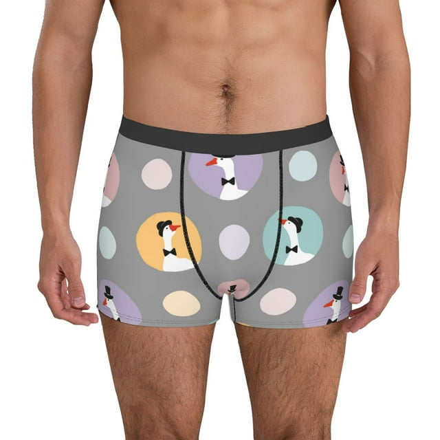 Balery Cute Geese Calzoncillos bóxer para hombre, ropa interior de algodón suave y transpirable con cinturilla de nailon-Large