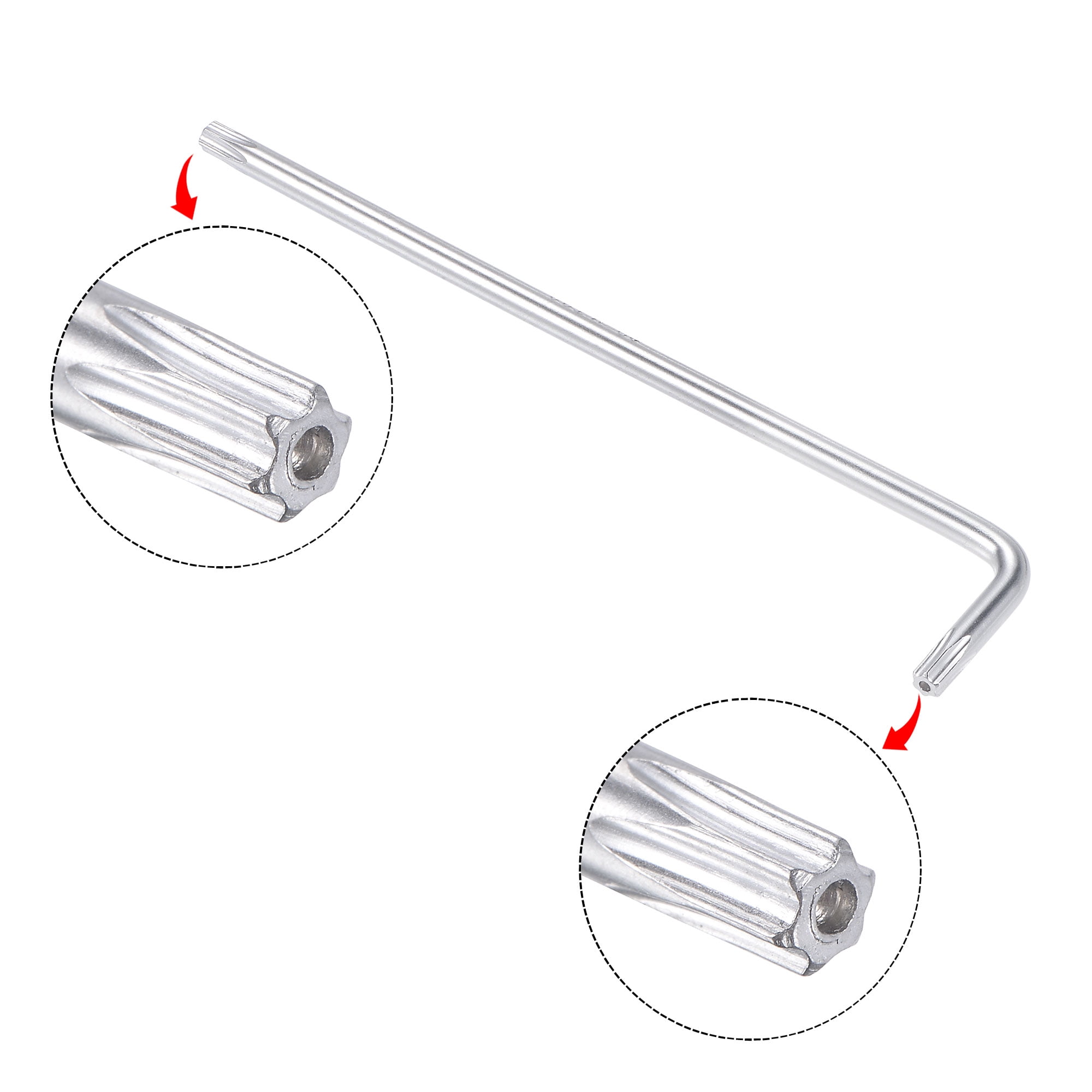 Unique Bargains Anti Tamper Torx Star Key Bit Wrench L-Shape Long Arm CR-V Steel T20