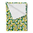 thumbnail image 2 of Mint Soft Flannel Fleece Blanket, Hipster Modern Lemon Leaves Freshness Fruit Healthy Tropical Illustration, Cozy Plush for Indoor and Outdoor Use, 50" x 60", Green Yellow and White, by Ambesonne, 2 of 5