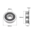 thumbnail image 2 of F608-2RS Flanged Ball Bearing 8x22x7mm Double Sealed Chrome Steel Flange Bearings, 10 Packs, 2 of 5