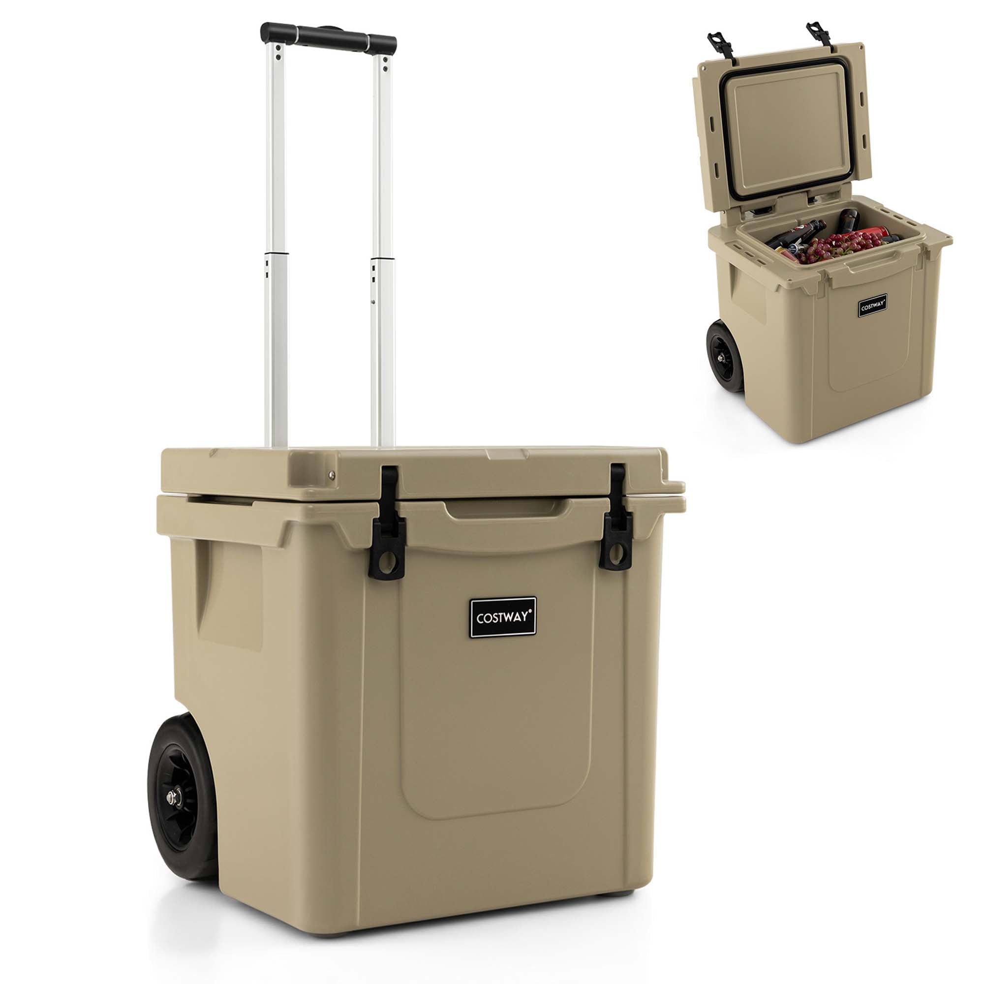 Wheels Tall Ice Chest 52 QT Wheeled Cooler: Lightweight All