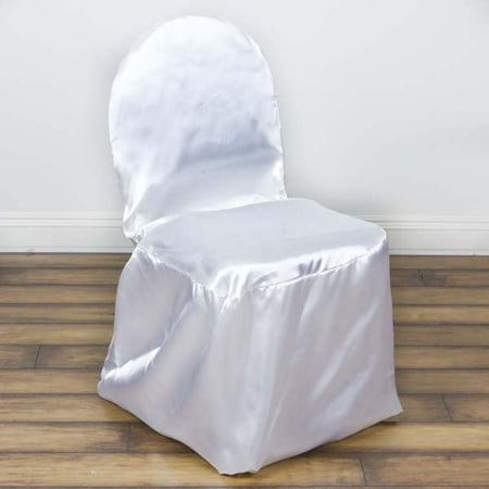 - Shinny Satin Wedding Event Banquet Chair Covers, White