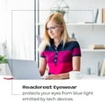 thumbnail image 3 of Readerest Blue Light Blocking Reading Glasses, UV Protection, Spring Hinges (Charcoal, 0.00) Computer Eyeglasses With Thin Reflective Lens, Antiglare, Eye Strain, Stylish For Men And Women, 3 of 8