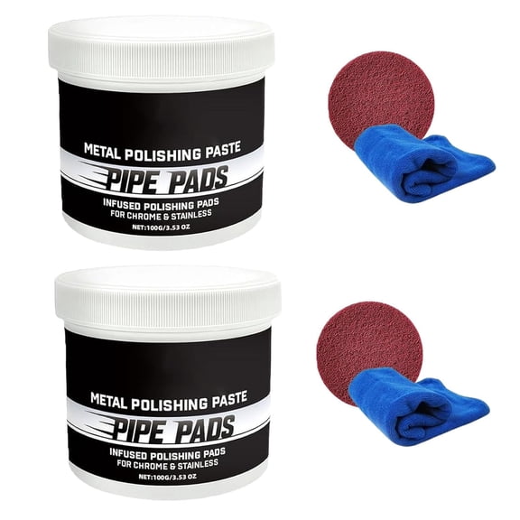 2-Pack Buffing & Finishing Care Set, Stainless Steel Scratch Remover Kit, All-Purpose Metal Polish Paste for Cars, Trucks, Motorcycles, Furniture and Metal Surfaces