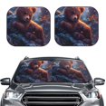 thumbnail image 2 of Haiem Lazy Stone Bear Car Windshield Sun Shade (2 Pieces) Foldable Windshield Sun Shade Car Accessories for Truck SUV Pickup-Large, 2 of 7