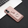 thumbnail image 5 of Compatible with Samsung Galaxy S25 Edge Wallet Phone Case,360°Rotation Finger Ring Holder Kickstand,with Card Holder,Lychee Pattern PU Leather Durable Shockproof Rugged Phone Case,Rosegold, 5 of 11